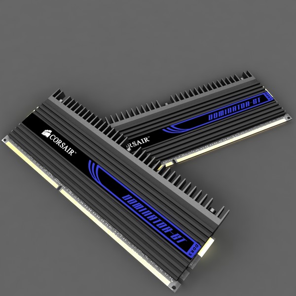 3d model corsair dominator 8gb dual - Corsair Dominator 8GB Dual Channel DDR3 Kit (2 x 4GB) by The Freak Factory